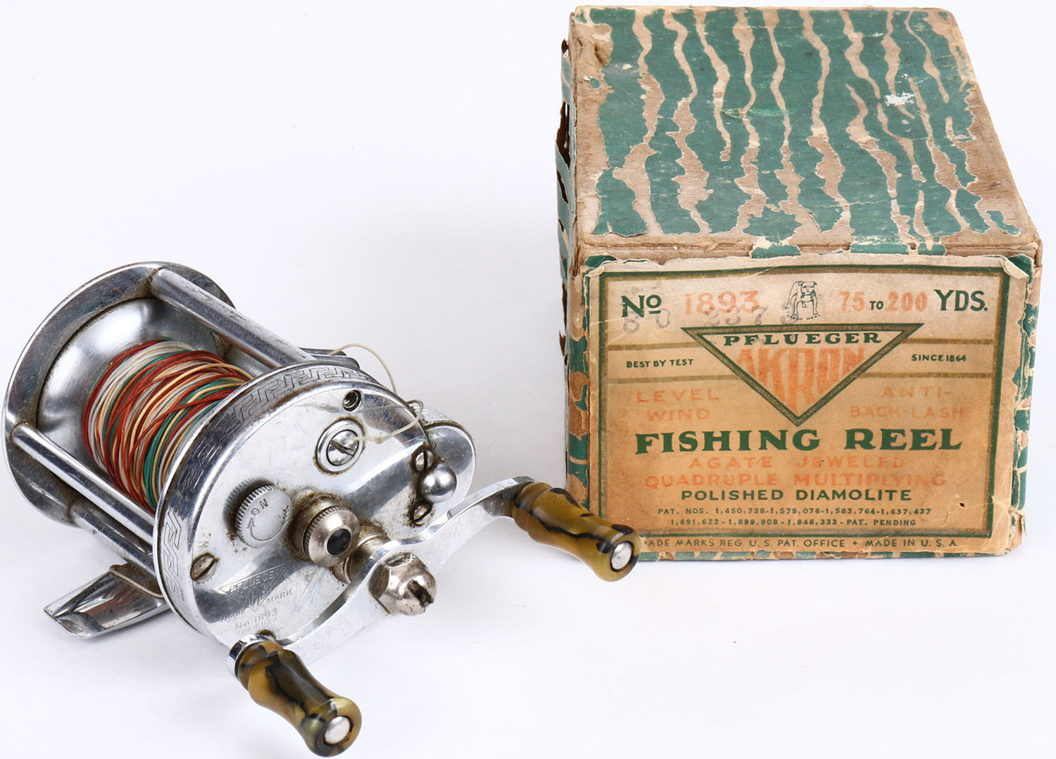 Item # 7651 (Ended 2024-03-01 22:05:02) - Pflueger Akron 1893 level wind  reel in original box, strong cli
